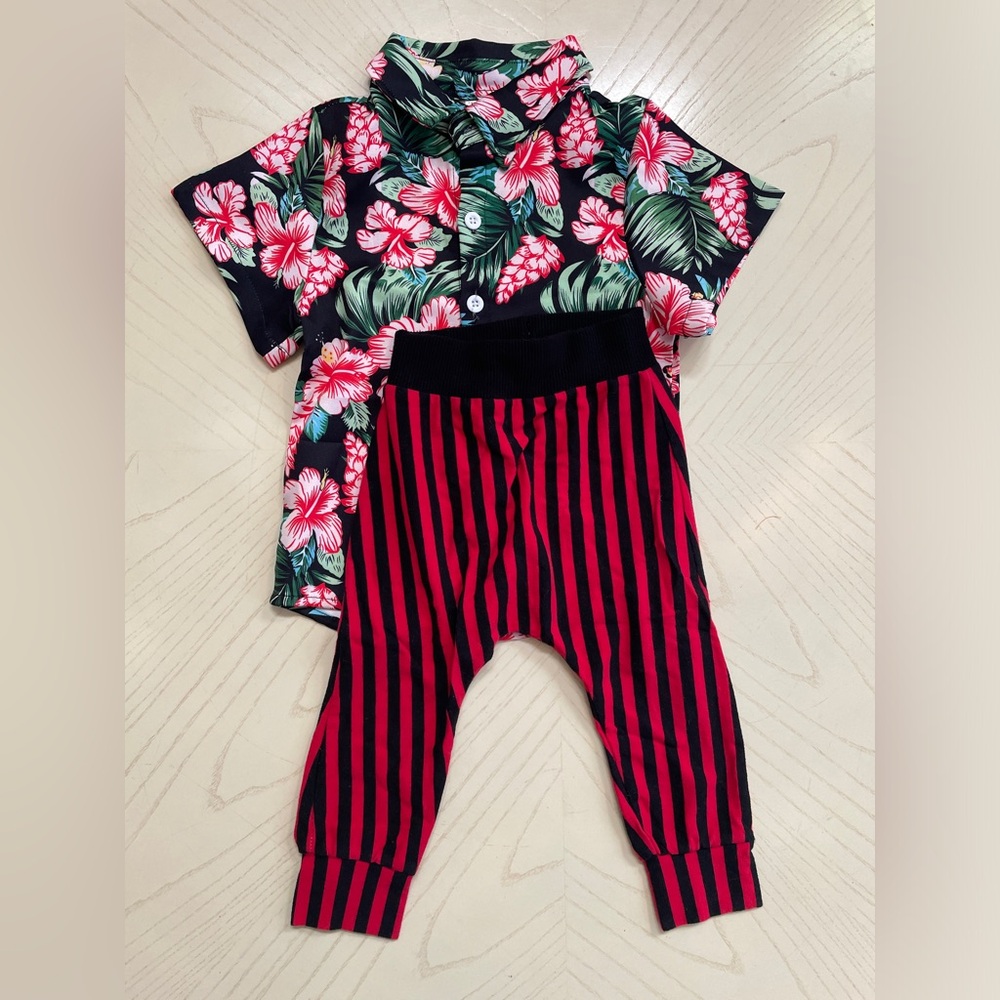 Halloween Ace Ventura, Pirate Pants, Aloha Shirt Set Kid / Toddler